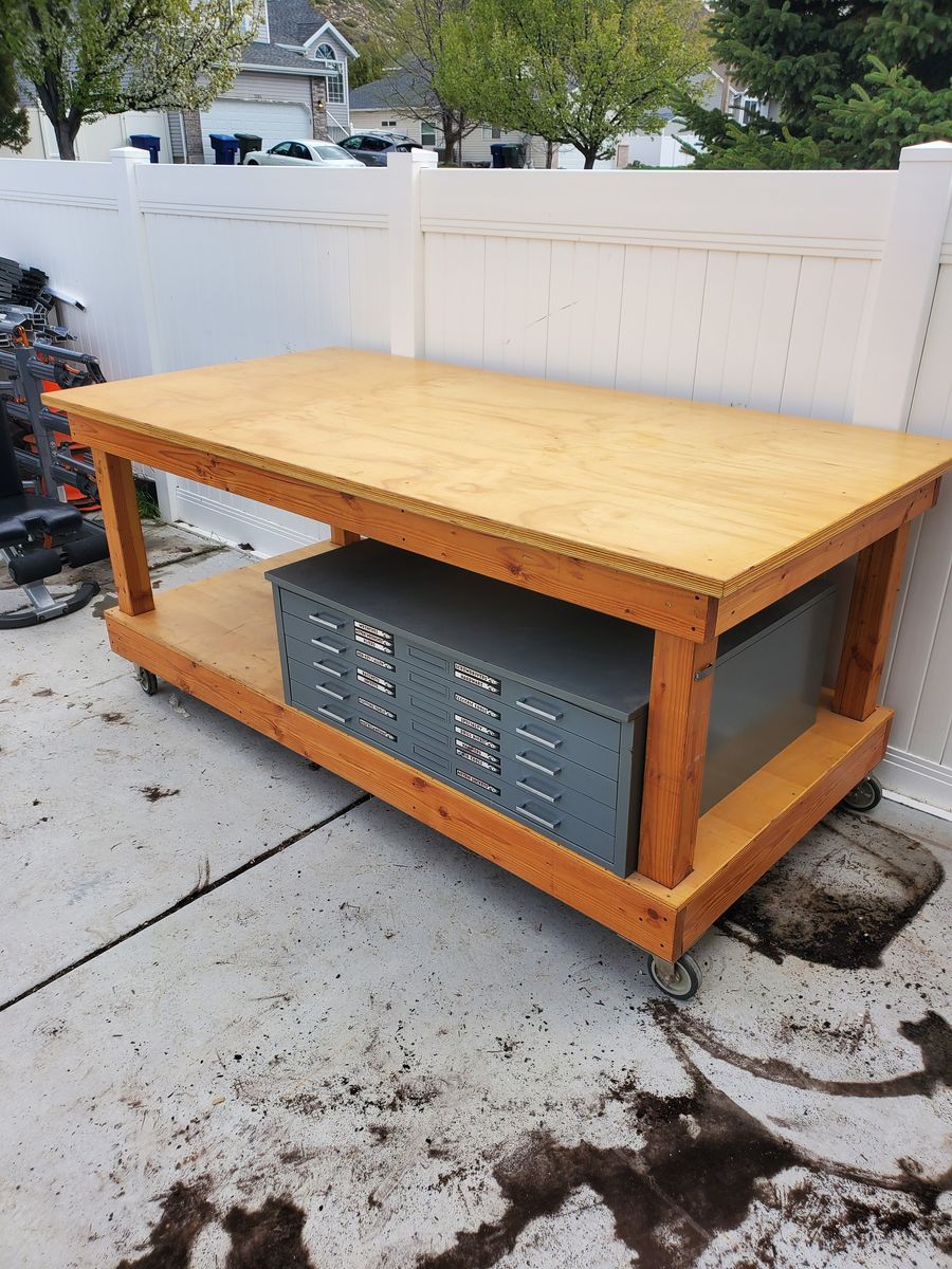 4x8 shop garage workbench with tool drawers