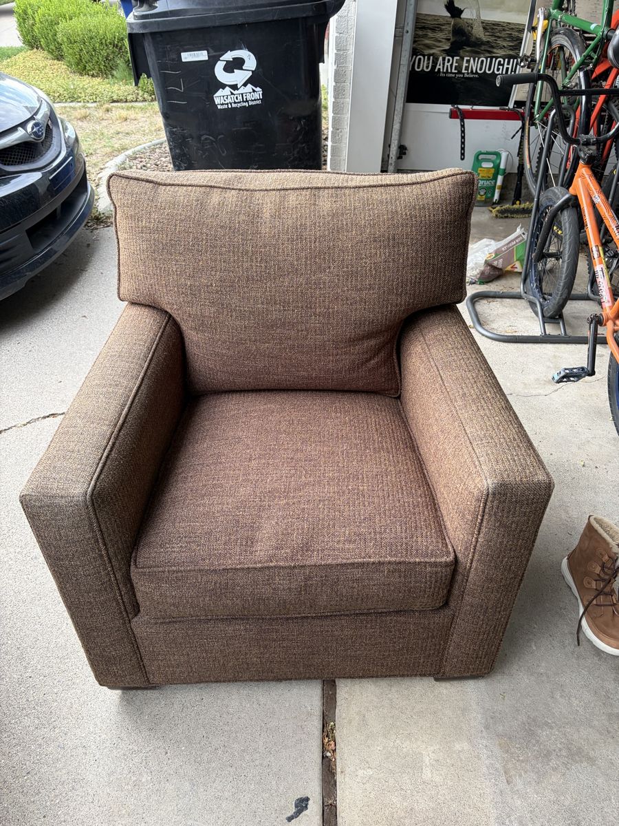 Brown Century Chair, 37”x34”x32” high