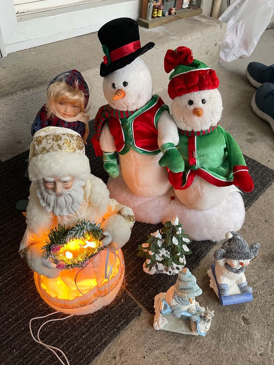 Assorted Christmas Holiday Decor Bundle Santa Snowmen Figurines