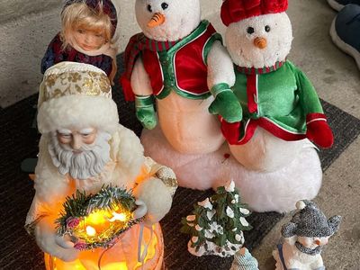 Assorted Christmas Holiday Decor Bundle Santa Snowmen Figurines