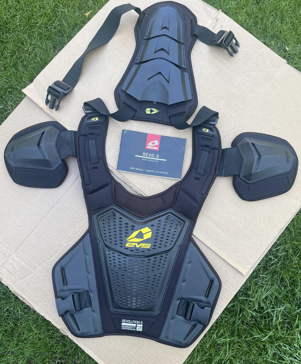 EVS Sports Revo 5 Roost Deflector  Lightweight Chest & Back Protection Durable Impact Shield for Motocross & Off-Road
