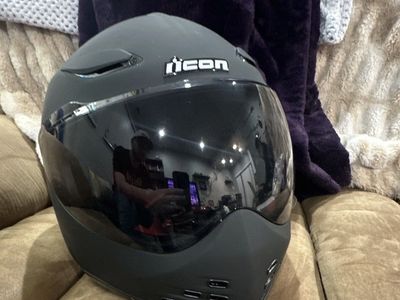 Icon Domain Cornelius Motorcycle Helmet Black XL With Clear And Sun Visor