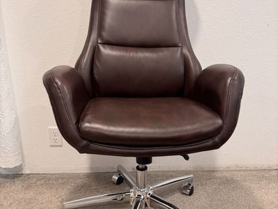 Brown Leather Office Chair- Like New