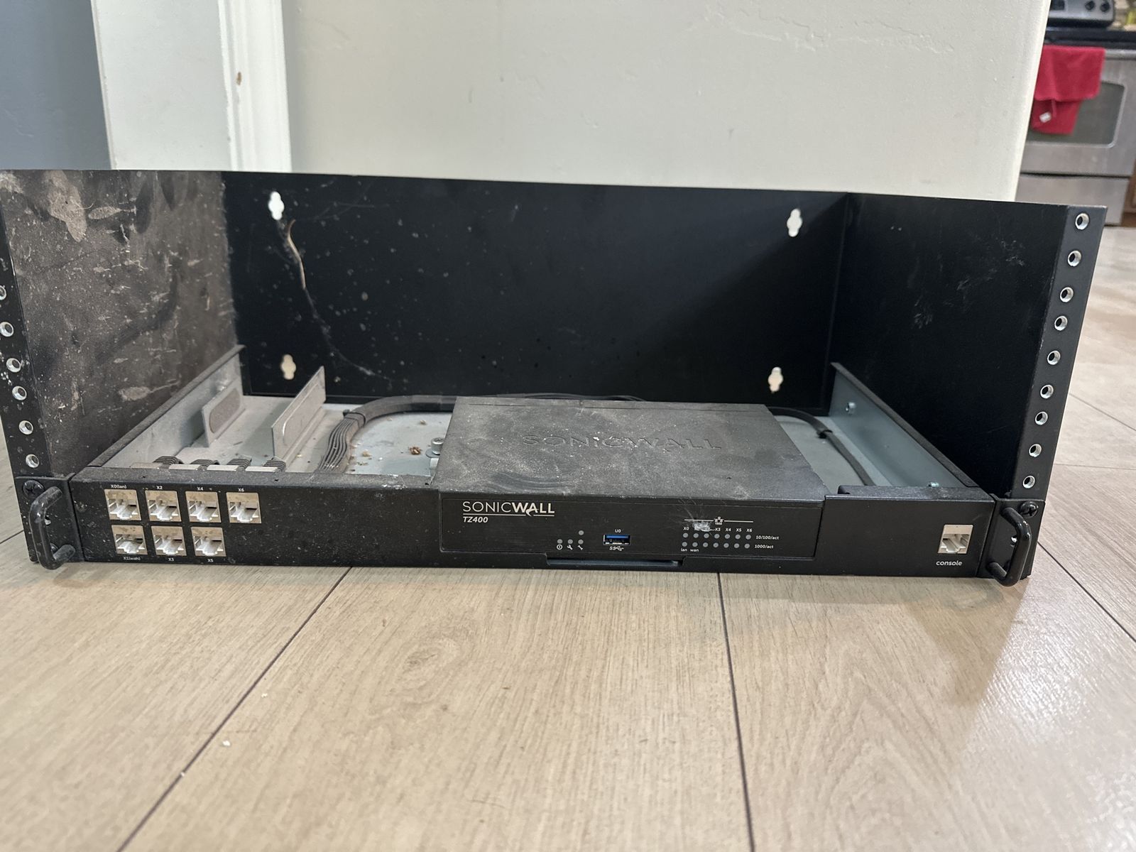 Expired sonic wall firewall and mounting shelf