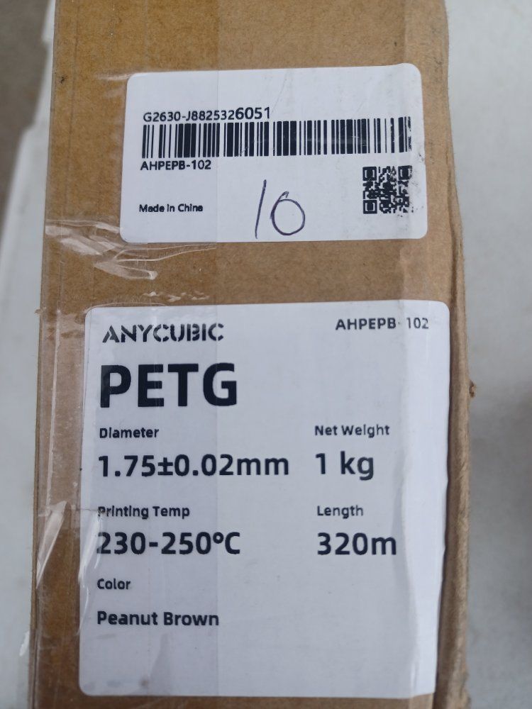 Anycubic PETG 1.75mm 1kg Peanut Brown 3D Printer Filament, 320m Length