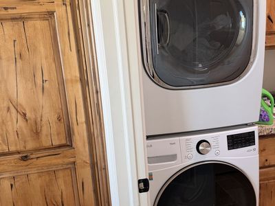 LG ThinQ White Front Load Washer and Sensor Dry Dryer Stackable Set - Used, Good Condition