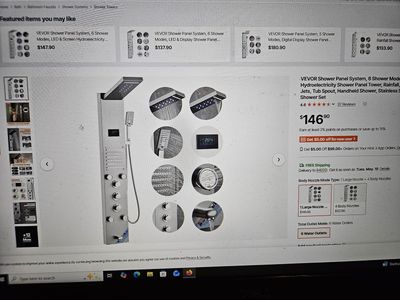 Shower Panel System, 6 Shower Modes, LED & Screen Hydroelectricity Shower Panel Tower