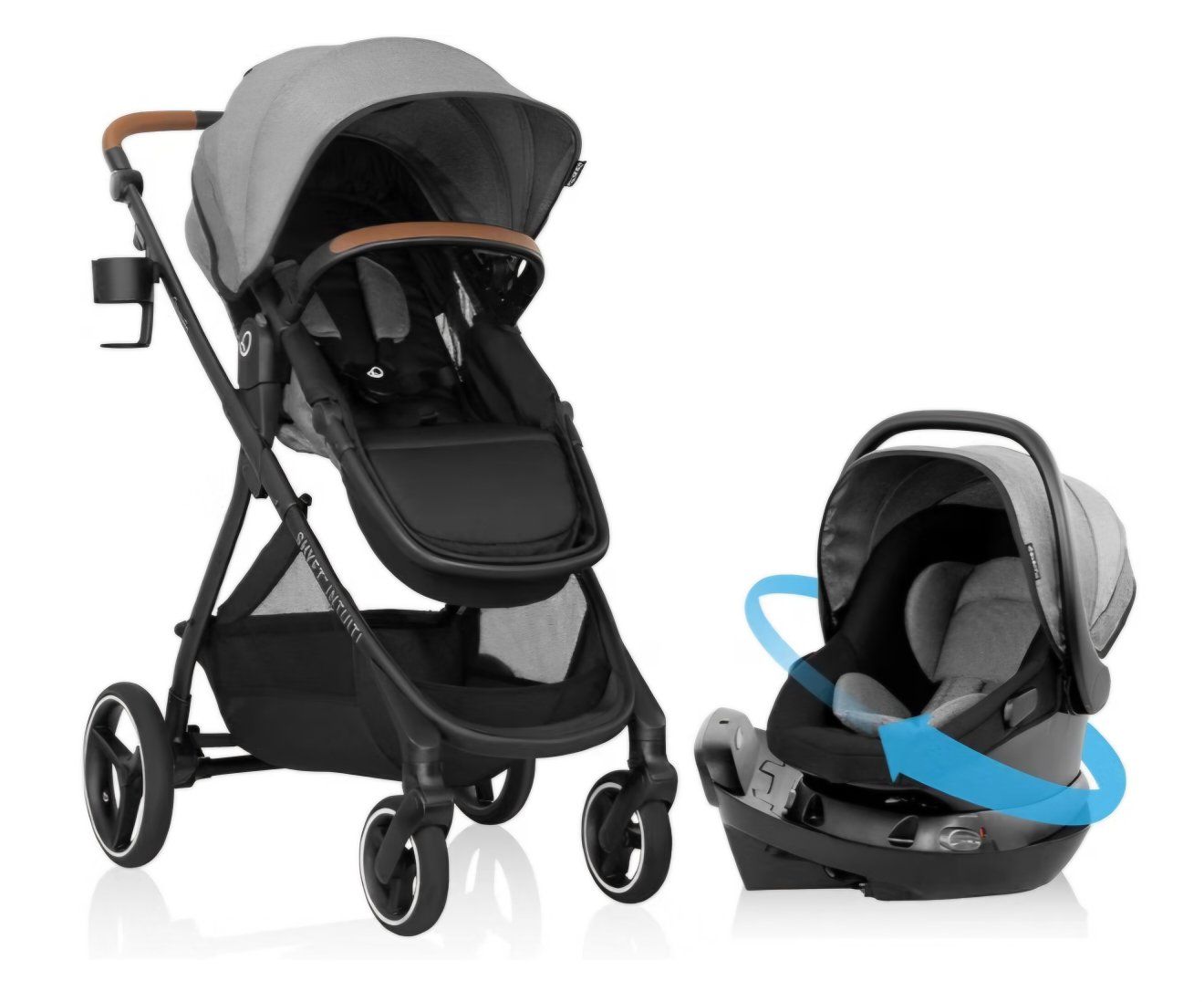 Evenflo Shyft Intuiti Travel System with Revolve180 LiteMax™ NXT Rotating Rear-Facing Lightweight Preemie and Infant Car Seat 3-