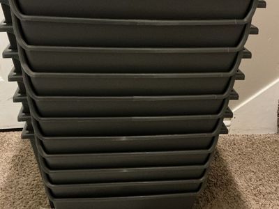 Blue Hawk Stackable Storage Bins - 11-Pack Gray Plastic Organizer