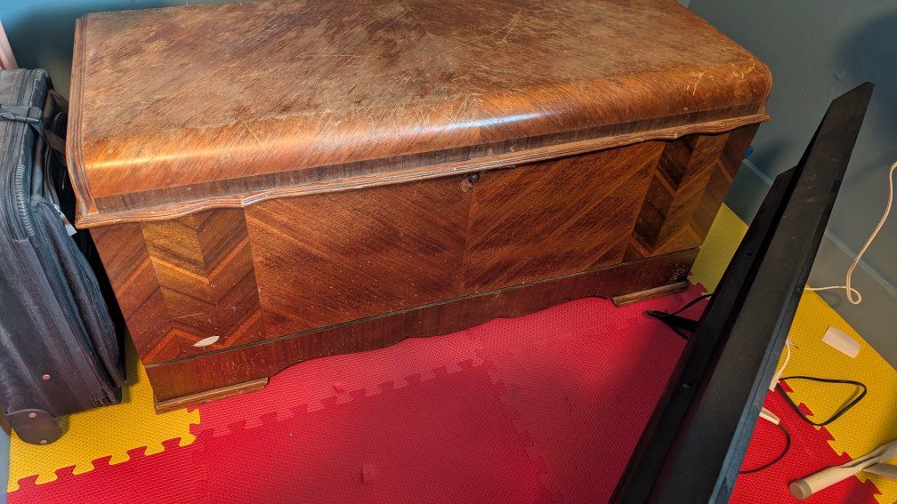 Vintage Cedar Chest - Heirloom Trunk with Patent Details - Storage Chest