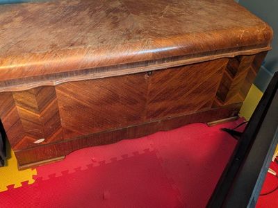 Vintage Cedar Chest - Heirloom Trunk with Patent Details - Storage Chest