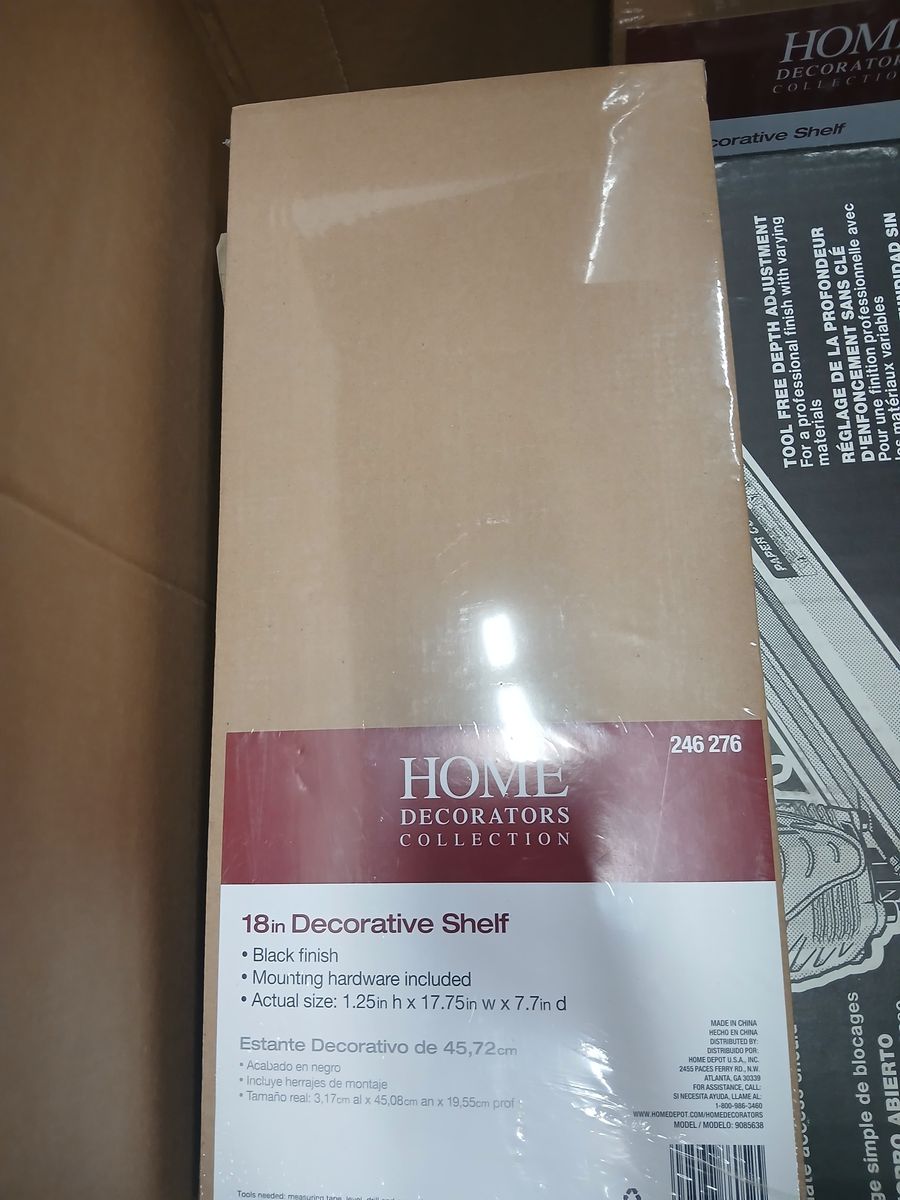 Home Decorators Collection 18in Decorative Shelf - Black Finish, Mounting Hardware Included/ 2 available- Section A