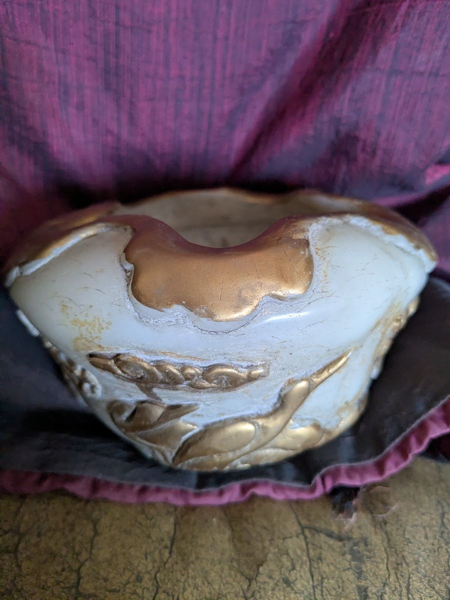 5.6" Rare Antique China Jade Gilt Crane bowl