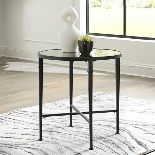 Mirrored Tabletop Accent Table Antique