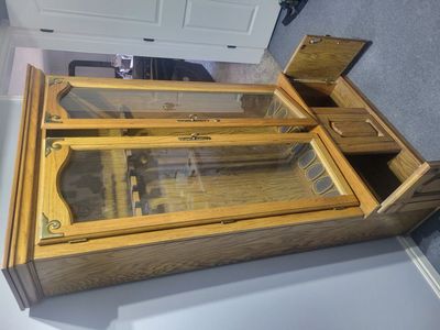 Oak firearms cabinet 72.5 x 41x11.5