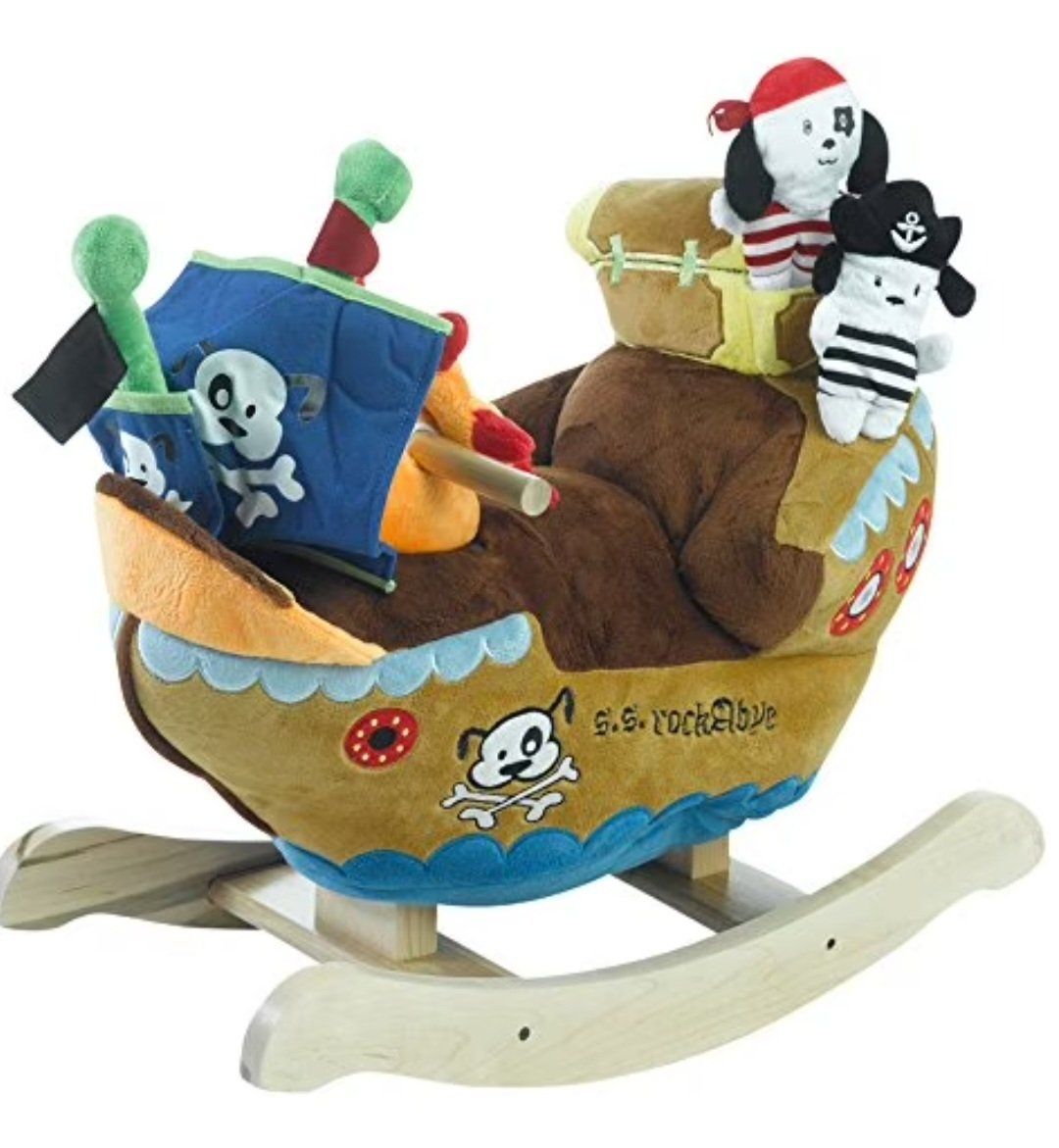 Rockabye G.G. Rockabye Pirate Ship Rocker Plush Toy w/ Sound & Puppets - Excellent Condition