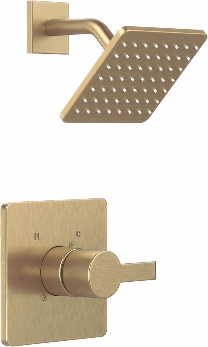 Champagne Bronze Shower Head and Handle Set (Cartridge and Valve Not Included)
