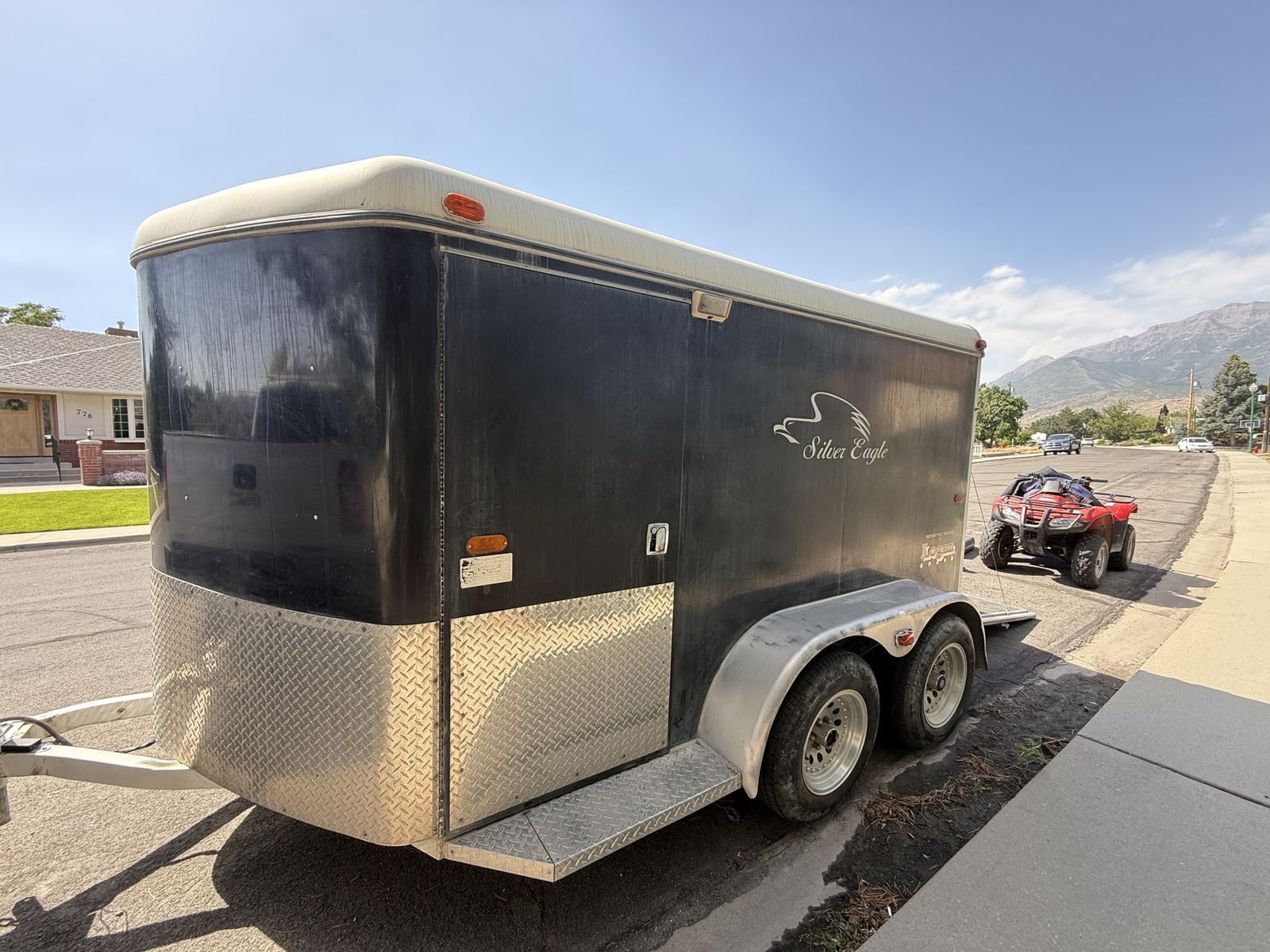 Logan Coach Silver Eagle Enclosed Motorcycle/ATV Trailer - Double Axle, Rear Ramp