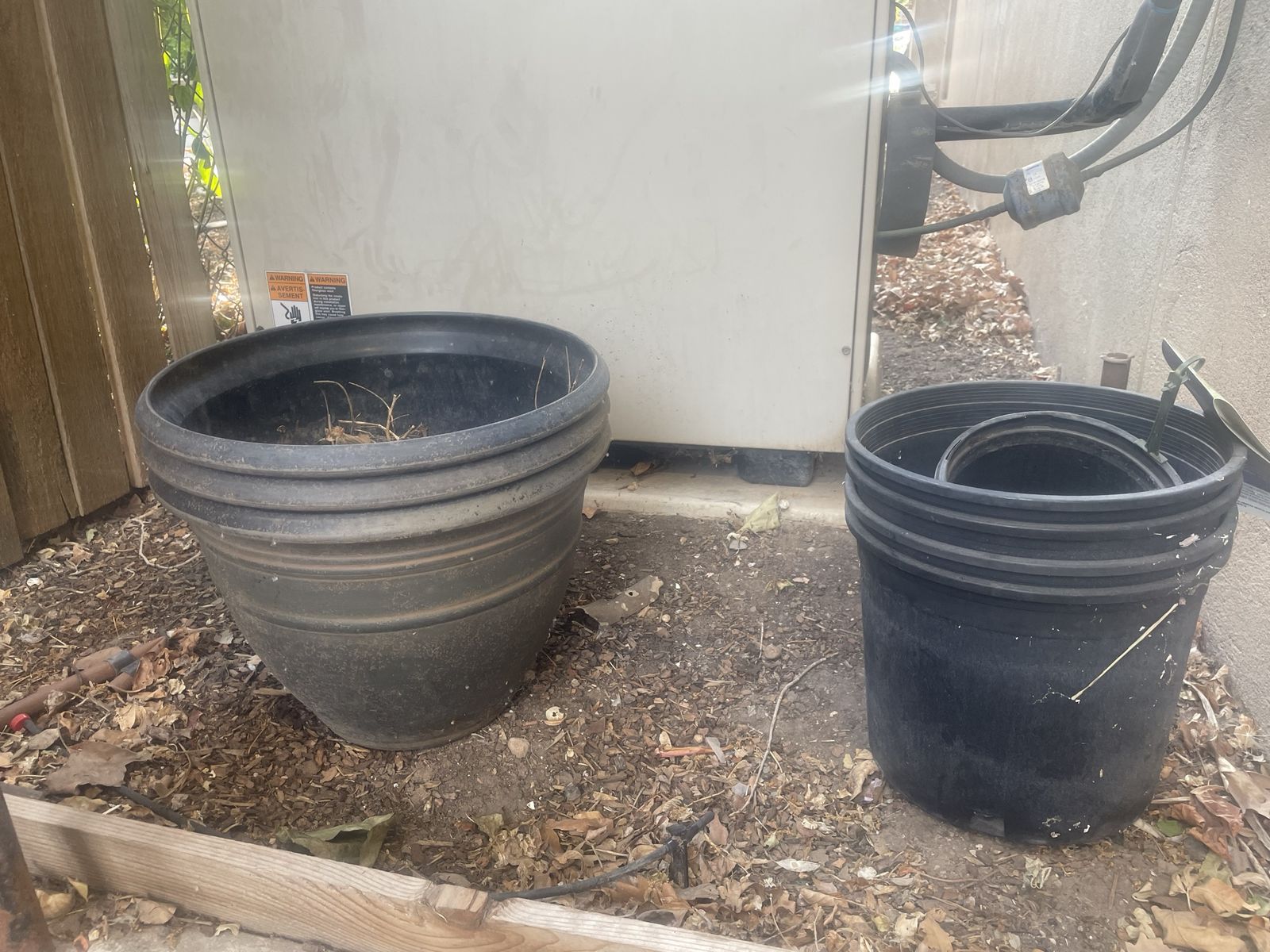 Assorted Black Plastic Nursery Planter Pots Bundle