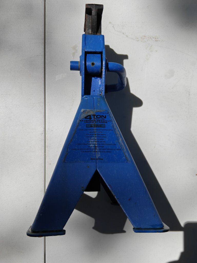 PowerTorque 4-Ton Extra Heavy Duty Jack Stand- Blue, 12-20 inch lift