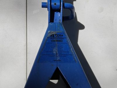 PowerTorque 4-Ton Extra Heavy Duty Jack Stand- Blue, 12-20 inch lift