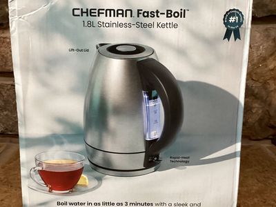 Chefman Fast Boil 1.8L Stainless Steel Kettle Electric New