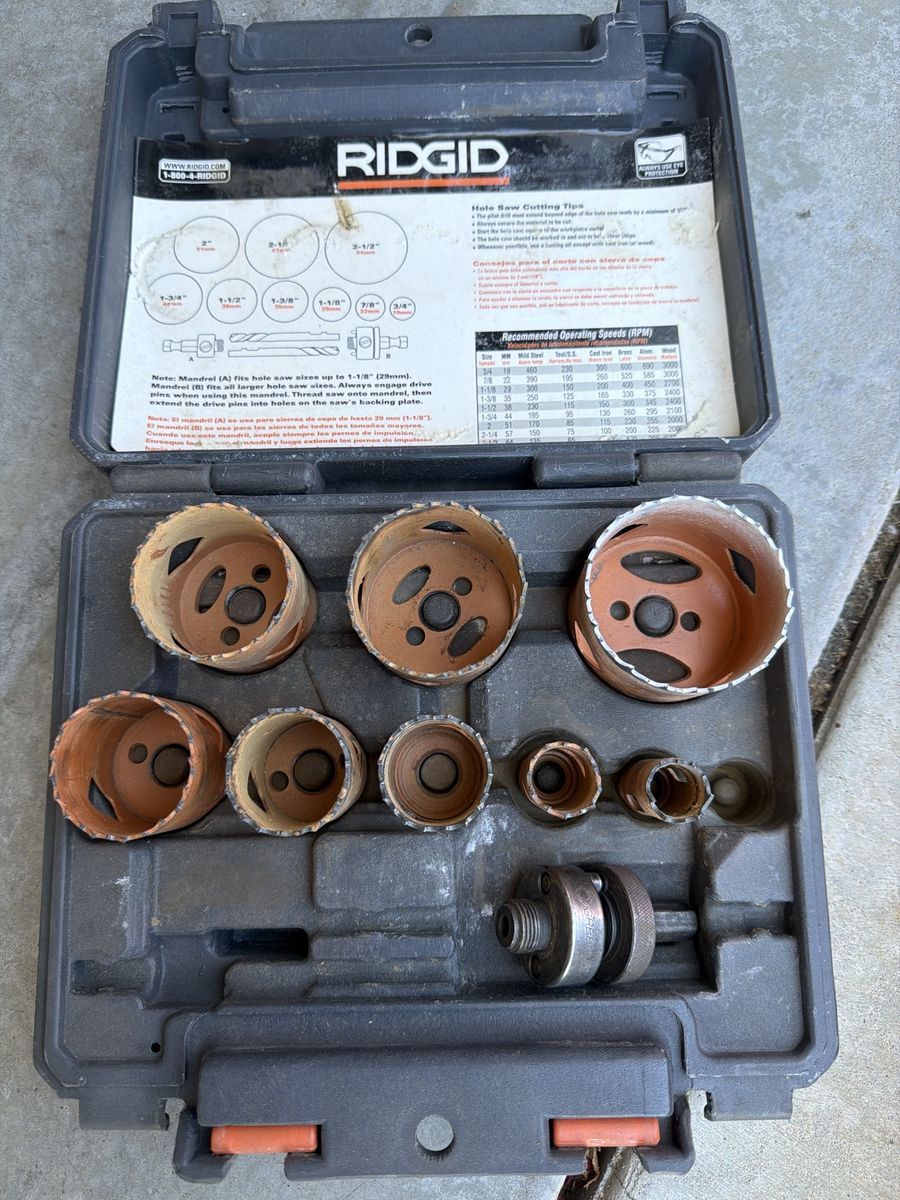 RIDGID Hole Saw Kit with Case - Used