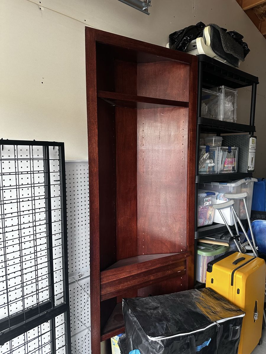 Custom made Corner shelf 90x33.5, 8 adjustable shelves