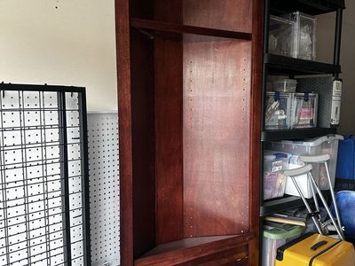 Custom made Corner shelf 90x33.5, 8 adjustable shelves