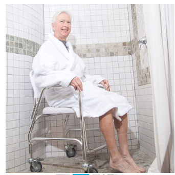 DMI Rolling Shower Chair, Commode, Transport Chair, Rolling Bathroom Wheelchair for Handicap, Elderly, Injured or Disabled