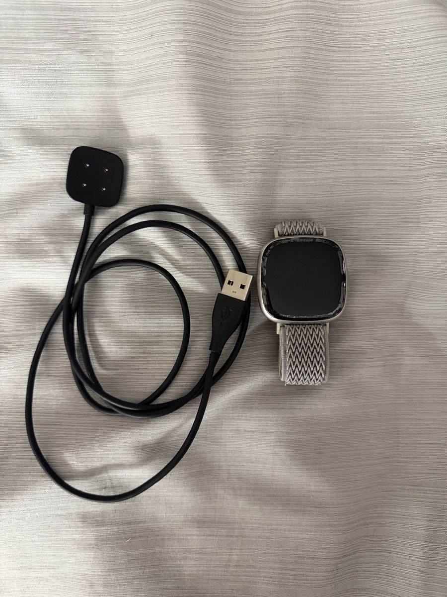Fitbit Versa 2 Smartwatch with Charger - Used, Scratched Screen