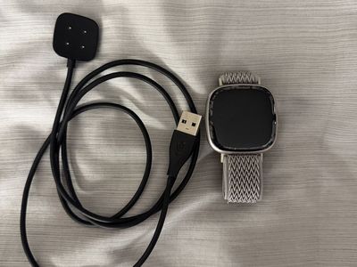 Fitbit Versa 2 Smartwatch with Charger - Used, Scratched Screen