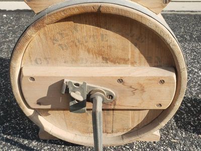 Vintage Hand-Crank Wooden Butter Churn Barrel - Farmhouse Kitchen Decor
