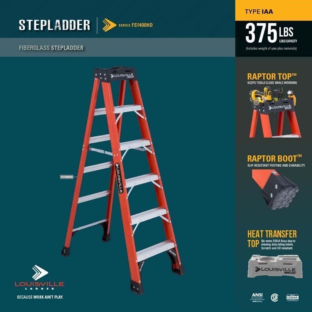 Louisville 8-Ft Fiberglass Step Ladder