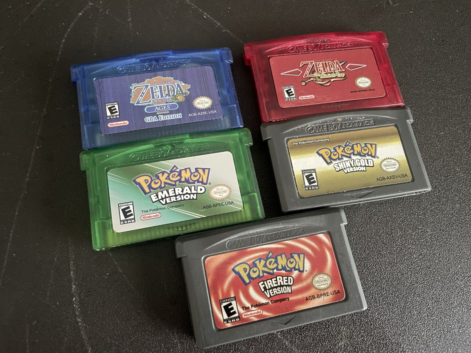 Repro Nintendo Game Boy Advance GBA Game Lot: Pokemon Emerald, FireRed, Shiny Gold, Zelda Minish Cap, Oracle of Ages