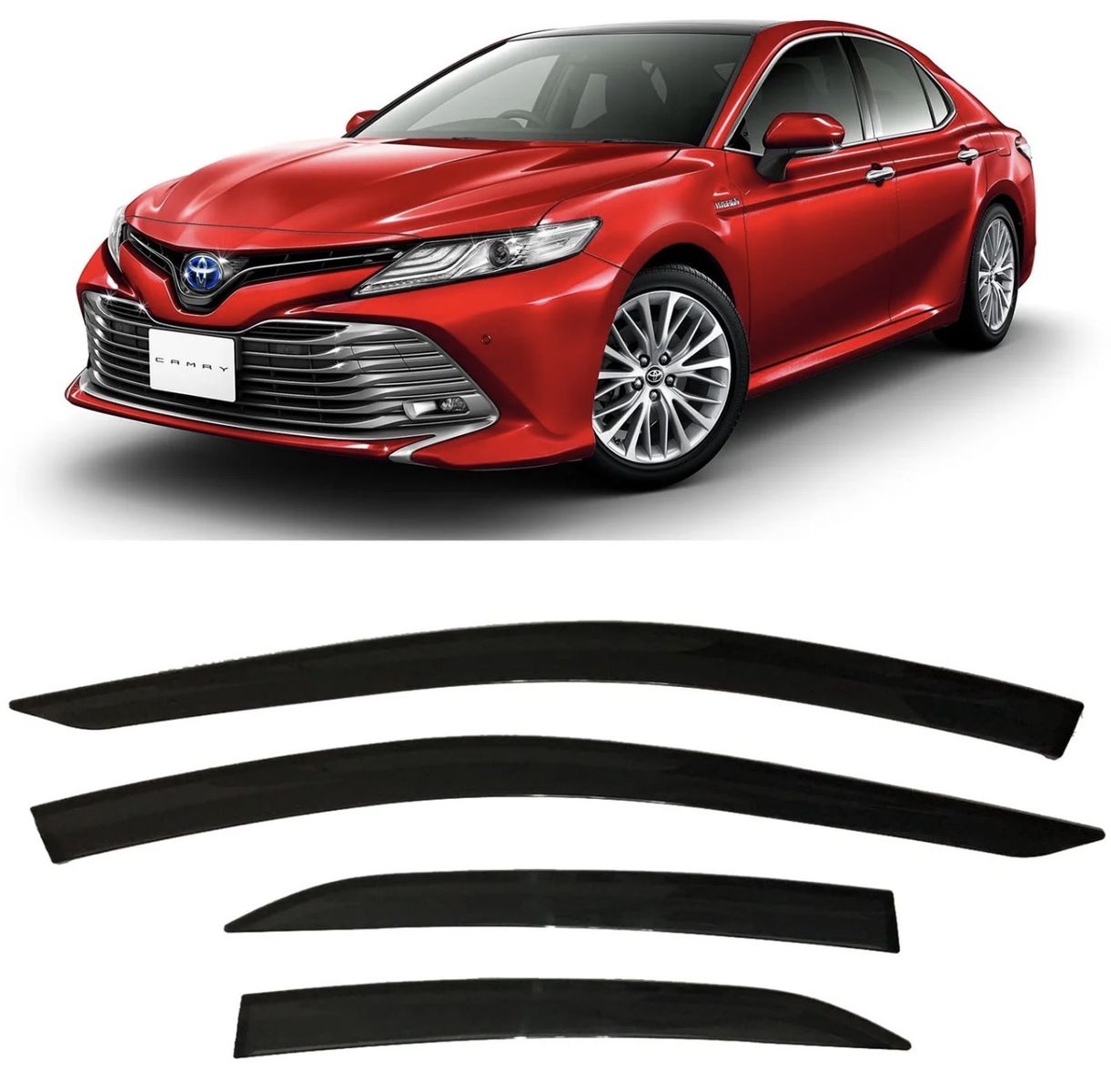 Optimal Co Tinted Tape-On Window Visors for 2018-2021 Toyota Camry SE/XSE Trims (New)