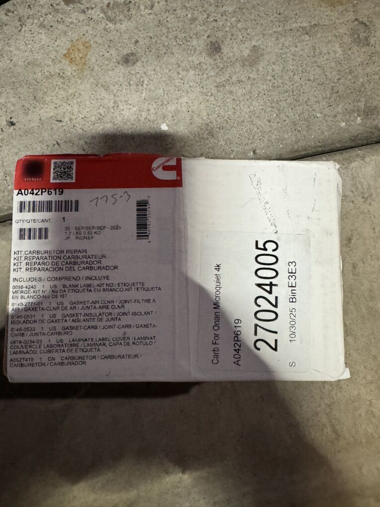 New Cummins Onan Microquiet 4000 Carburetor