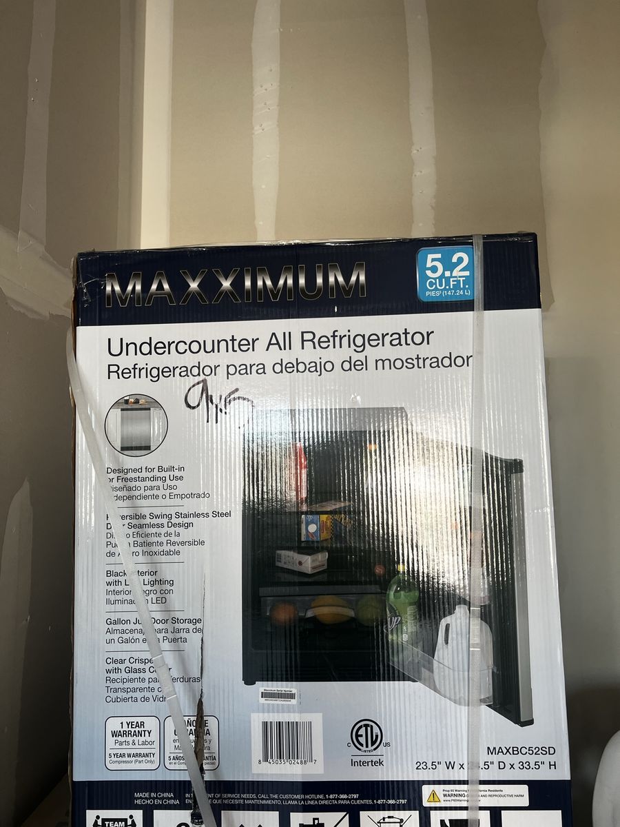 Maxximum 5.2 Cu. Ft. Undercounter All Refrigerator MAXBC52SD - New in Box