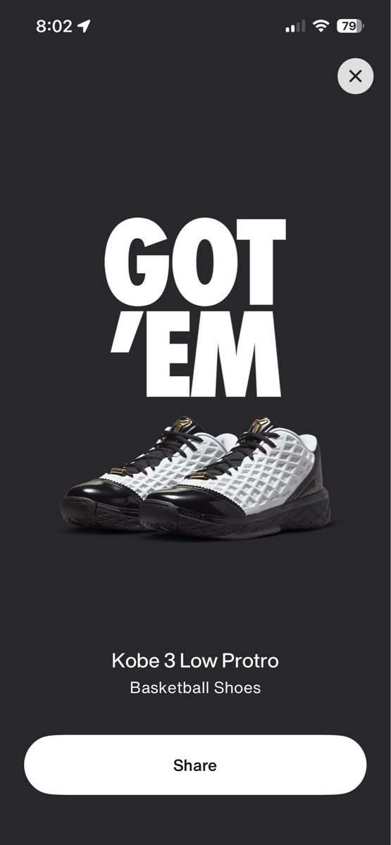 Brand New Nike Kobe 3 Low Protro Mambacita Size 9 DS