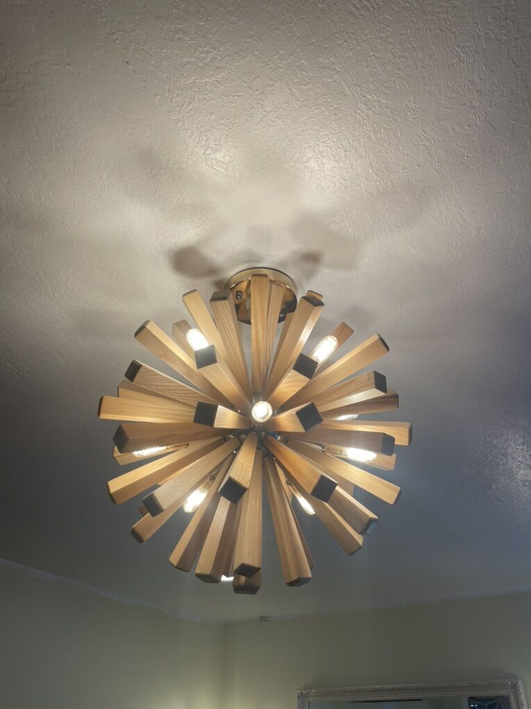 Dandelion Chandelier - Solid Wood and LED bulbs