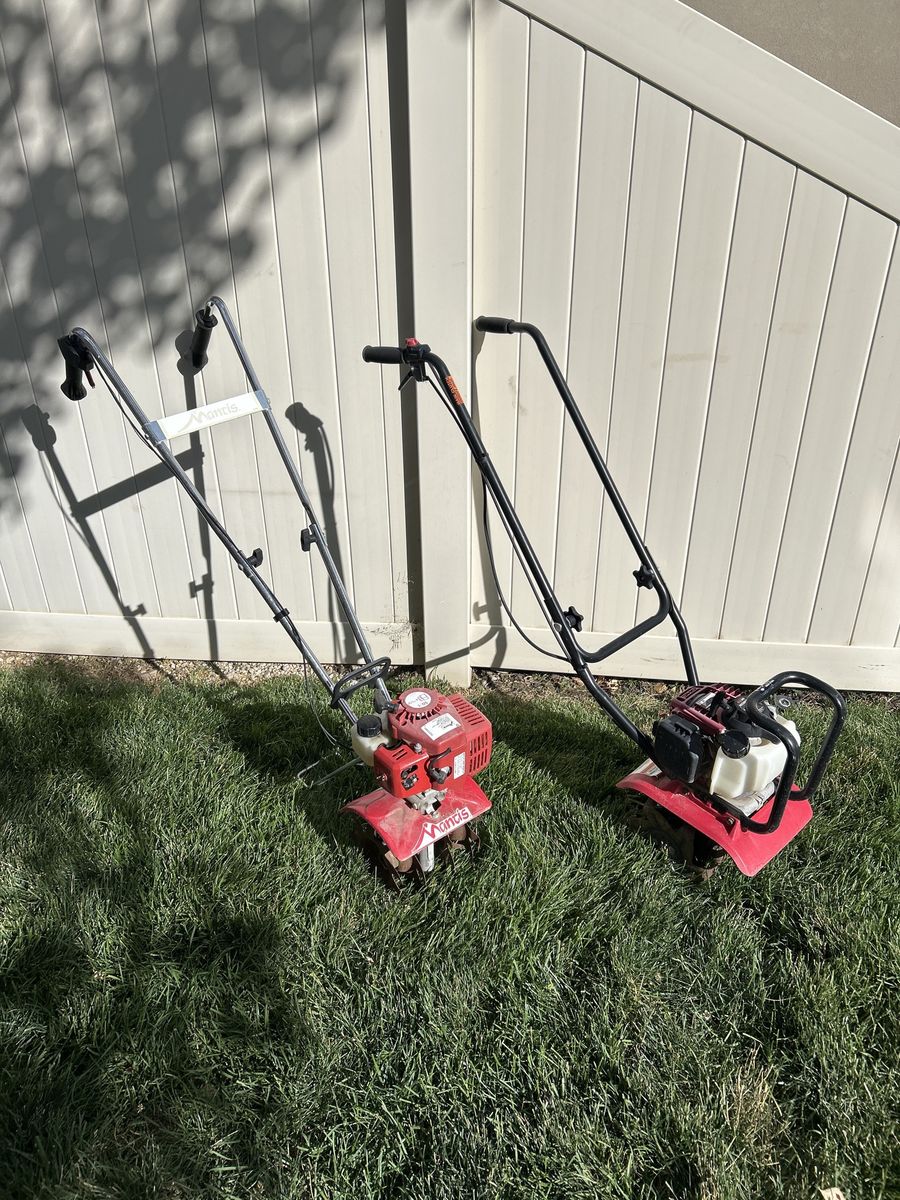 Two Gas Powered Tiller/Cultivator Garden Tools available.