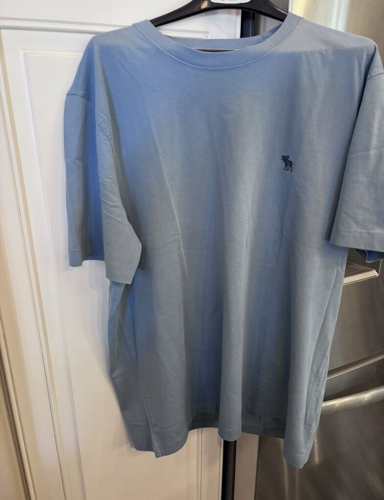 NWT Mens Abercrombie Light Blue T-Shirt XXL
