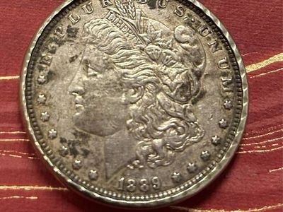 1889 Morgan Silver Dollar Pendant Minimal Wear To Coin Great Detail Remains