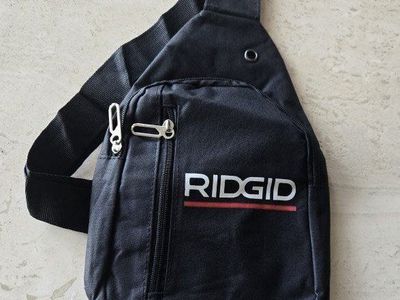 RIDGID Black Crossbody Sling Bag Shoulder Pack Zippered Pockets