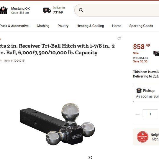 Tri-ball hitch 2-inch receiver