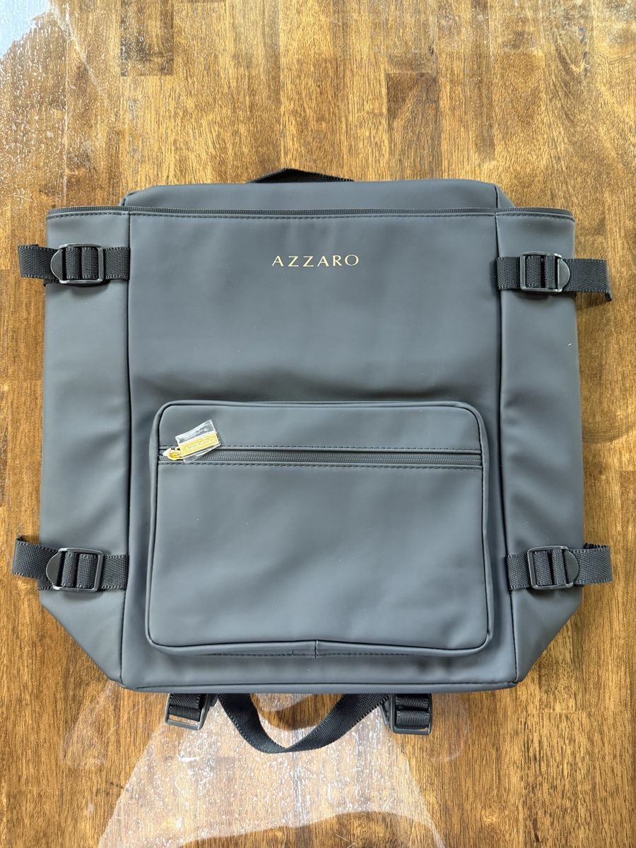 AZZARO Gray Laptop Backpack with Adjustable Straps & Front Zip Pocket