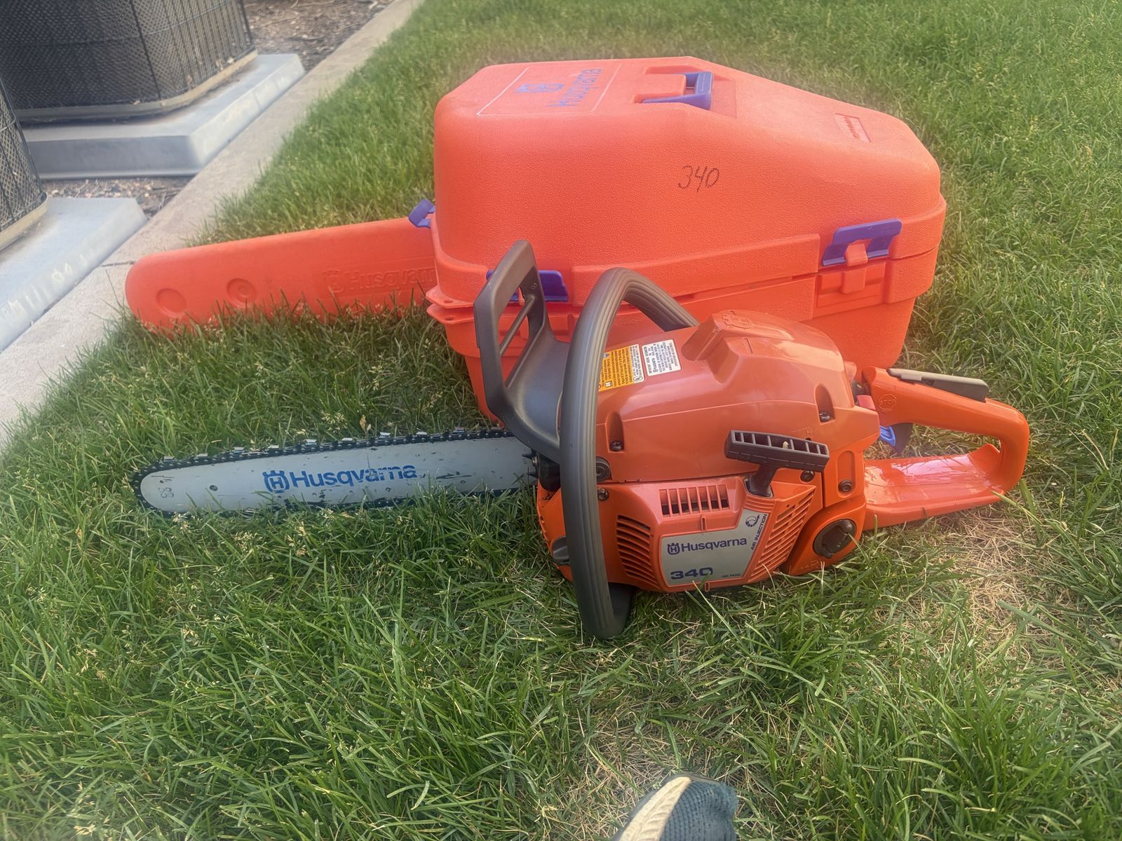 Husqvarna 340 Gas Chainsaw with Carrying Case and Extra Accessories