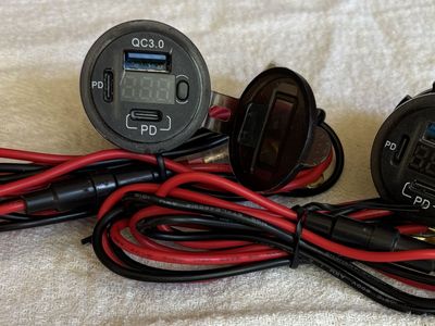 12V USB Outlet, Dual USB C Charger Socket with Voltmeter for Honda Trail Bikes