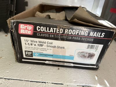 Roofing Nails (1/2 box) 1 1/4 x .120” coil nails