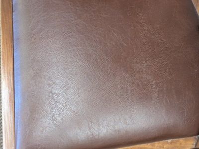 Set of 3 Wood Dining Chairs with Brown Upholstered Seats - Sturdy & Classic Design